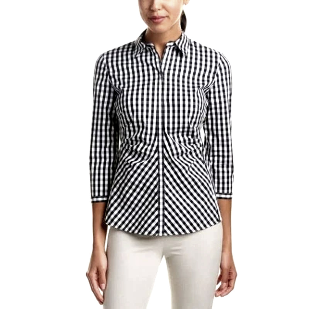 Lafayette 148 Gingham Top - size 12